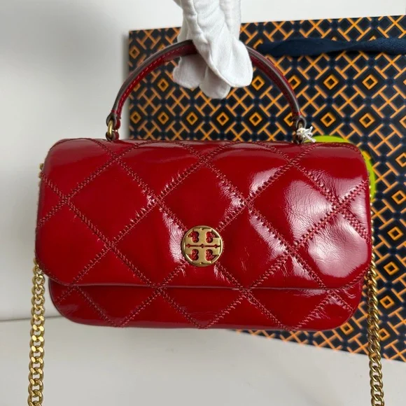 NWT Tory Burch Willa Shine Mini Top Handle Bag - Picture 4 of 12